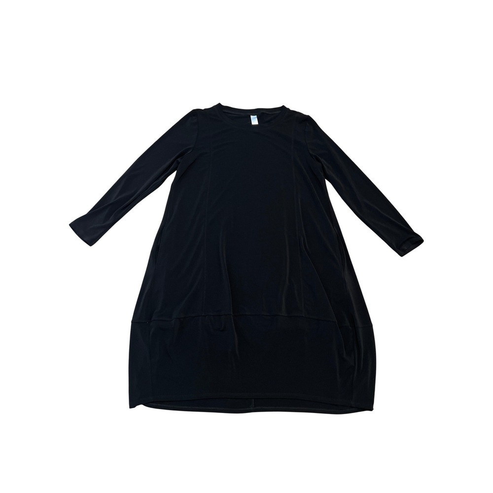MarlaWynne Women Black Pocket Dress Size Large Lagenlook Oversized Made in USA